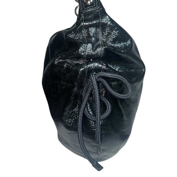 Coach C1089-15790 Black Patent Leather Hobo Shoulder Bag Zip Pocket - Picture 4 of 13